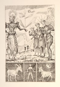 Lucien Coutaud, Le Taureau Blanc Plate V, Etching on BFK Rives