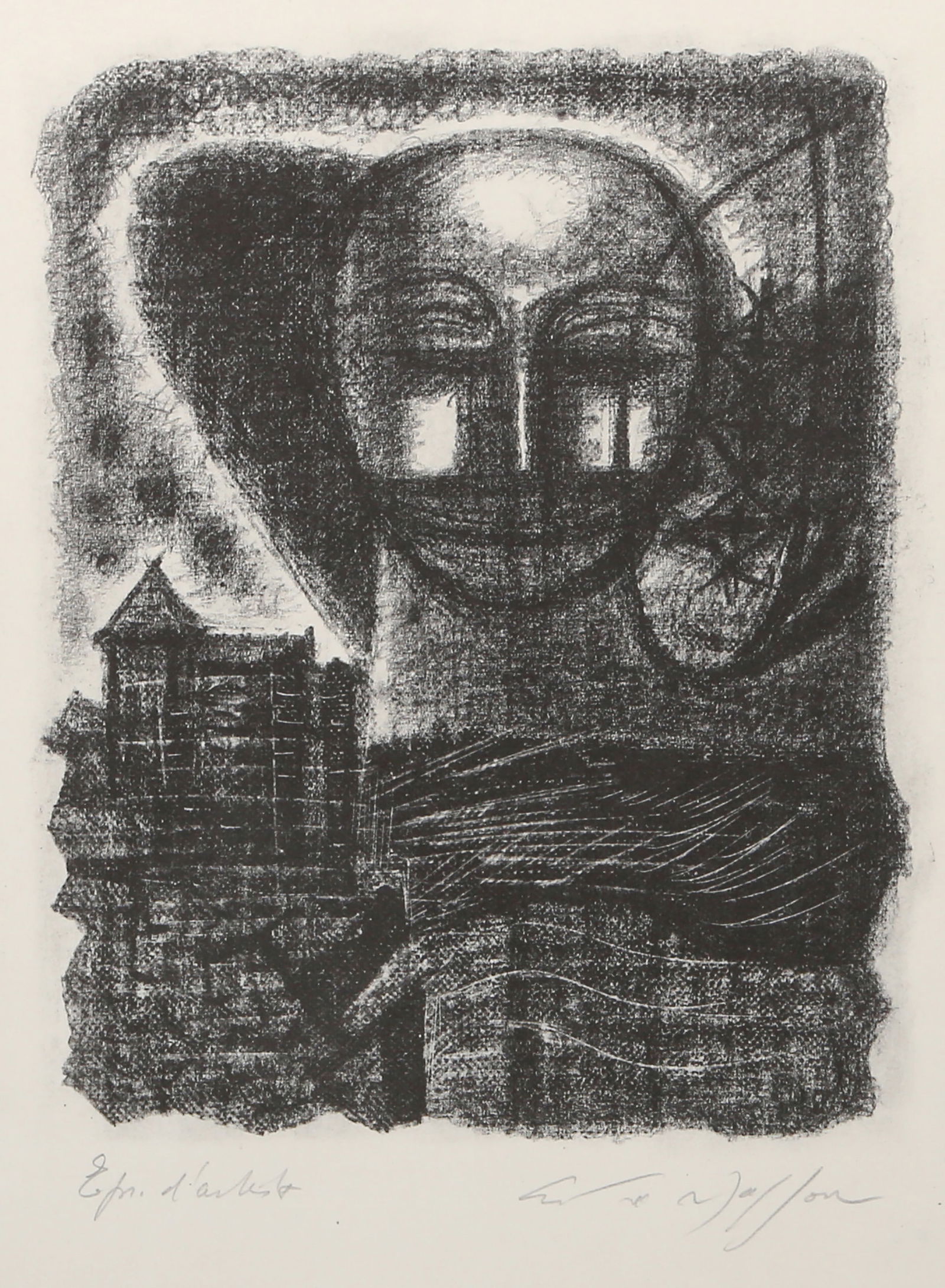 Andre Masson, Apparition pour les poemes de Emily Bronte, Lithograph on thin wove paper: Artist: Andre Masson, French (1896 - 1987) Title: Apparition pour les poemes de Emily Bronte Year: circa 1945 Medium: Lithograph on thin wove paper, signed and numbered in pencil Edition: AP Image Siz