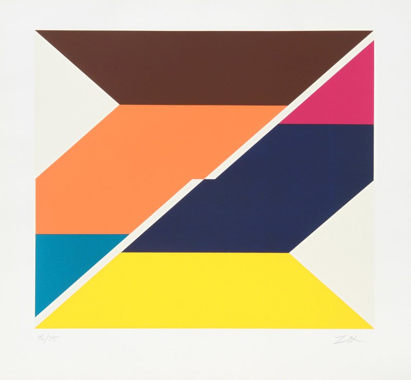 Larry Zox, Series V, Silkscreen: Artist: Larry Zox, American (1937 - 2006) Title: Series V Year: circa 1970 Medium: Silkscreen on BFK Rives, signed and numbered in pencil Edition: 46/75 Image Size: 16 x 18 inches Size: 21.5 in. x 25 