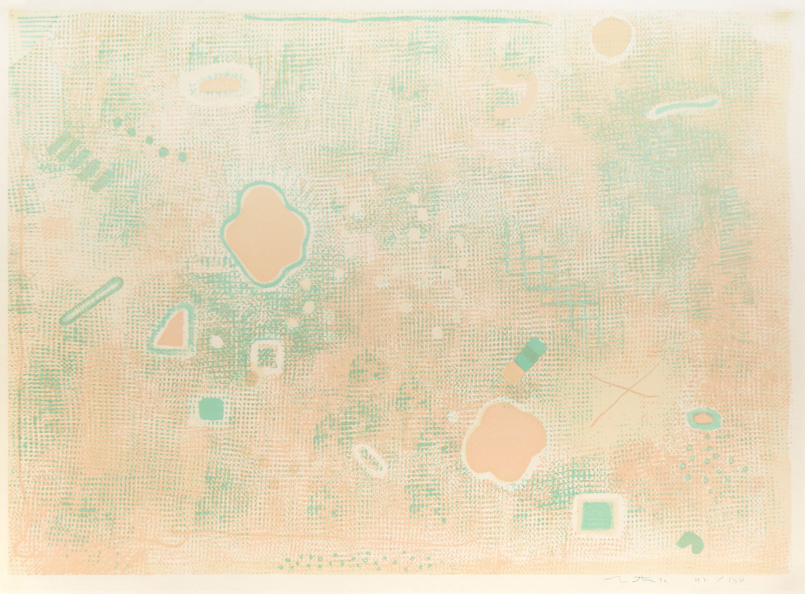 Robert Natkin, Intimate Lighting I, Screenprint on Arches: Artist: Robert Natkin, American (1930 - 2010) Title: Intimate Lighting I Year: 1972 Medium: Screenprint on Arches, signed, dated and numbered in pencil Edition: 42/150 Image Size: 21.5 x 29.5 inches S