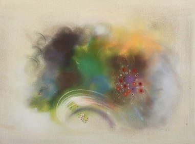 Souleymane Keita, Green Symphony, Pastel on J Perrigot Arches Special MBM