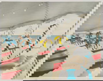 Clarence Holbrook Carter, Carousel by the Sea, Lithograph