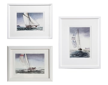 John McNulty, Lot of 3 Framed Sailing Lithographs