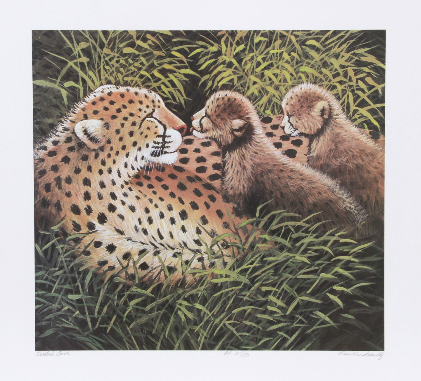 Caroline Schultz, Cheetah Love, Lithograph (1 of 3)