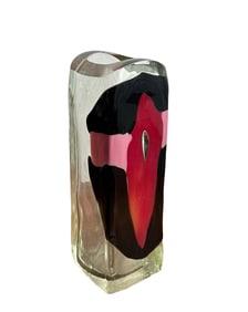 David Ruth, Red and Black Vase, Blown Glass