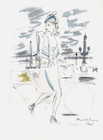 Louis Touchagues, Place de la Concorde, Midinette, Lithograph