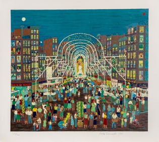 Ralph Fasanella, Feast of San Gennaro, Screenprint on Arches Paper