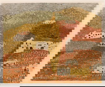 Ruth Kerkovius, Farmhouse in Provence, Etching