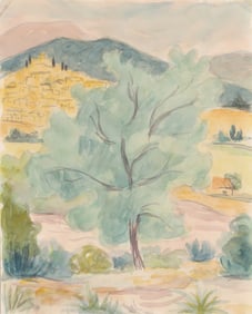 Laurent Marcel Salinas, Paysage d'Olivier, Watercolor on Paper