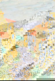 Laurent Marcel Salinas, Chemin de la Ville, Watercolor on Paper