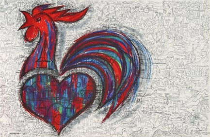 Jean Monneret, Rooster, Lithograph