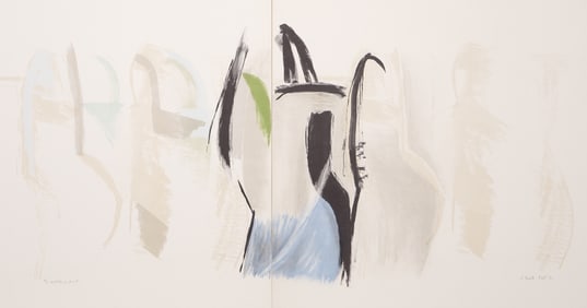 Joanna Pousette-Dart, Abstract Composition (diptych), Lithograph on Arches