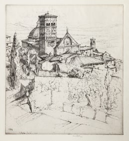 Ernest David Roth, San Rufino, Assisi, Etching on laid paper