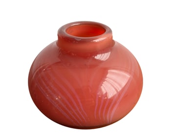 Ira Sapir, Orange Vase, Hand-Blown Glass