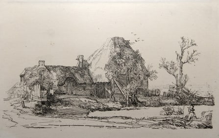 After Rembrandt van Rijn, Le Paysage au Dessinateur (B219), Heliogravure on thin laid paper