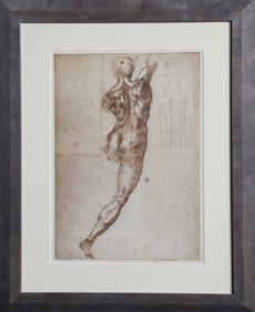 Michelangelo, Nudo per la Battaglia di Cascina from Disegni di Michelangelo, Lithograph