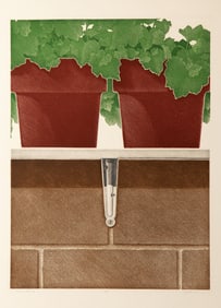 Hugh Kepets, Green House, Color Etching