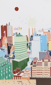Mori Shizume, New York Skyline 2, Screenprint