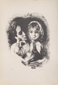 Sandu Liberman, Mother's Love, Lithograph