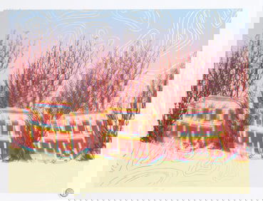 Cindy Wolsfeld, The Block with the Prismatic Afro Tree, Lithograph