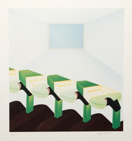 Frank Roth, Untitled - Four Green Shapes in Continuous Space, Screenprint