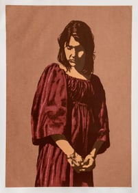 Bertha Vincent Walls, Pensive Girl, Screenprint
