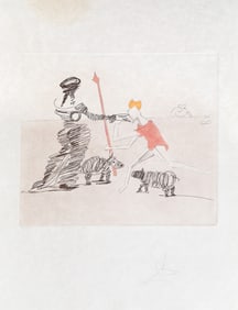 Salvador Dali, Pastorale from Historia de Don Quichote de la Mancha, Etching on Japon