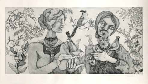 Melanie Beckelman, Emily and Vincent, Etching