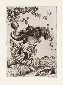 Kurt Seligmann, Sailing Ship, Etching