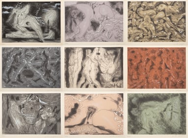 Andre Masson, Le Mort Suite, Complete Suite of 9 Etching and aquatints