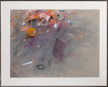 David Miller, Abstracted Forms, Pastel and crayon on paper