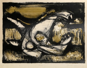 Romas Viesulas, Skull, Lithograph