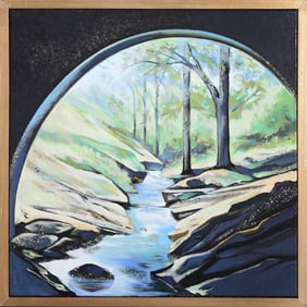 Lowell Blair Nesbitt, The Stream, Oil on Canvas