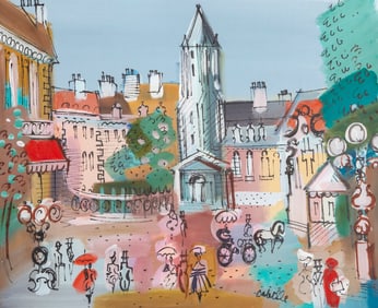 Charles Cobelle, Parisian Church 4, Acrylic on canvas