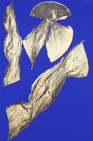 Lynda Benglis, Dual Nature (Blue) I, Lithograph with Gold Leaf on Hand Tinted Paper