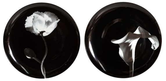 Robert Mapplethorpe, Poppy and Calla Lily Plate, Pair of Porcelain Plates