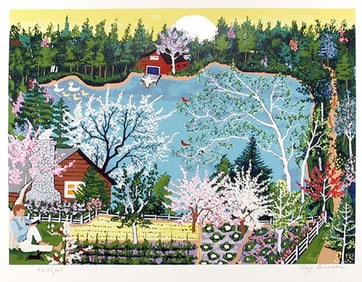 Kay Ameche, Walden Pond in Spring, Screenprint