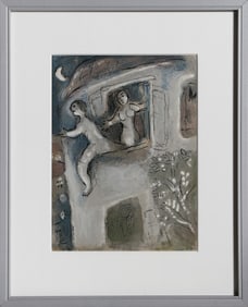Marc Chagall, David saved by Michal from "Drawings for the Bible", Lithograph