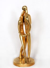 Jose Almanzor, Tango, Bronze Sculpture with gold patina