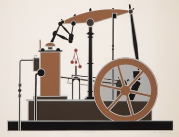 Lee Adler, Steam Engine, Screenprint