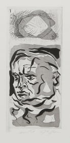 Andre Masson, Self-Portrait I (Portrait de l'artiste I), Drypoint and aquatint on BFK Rives