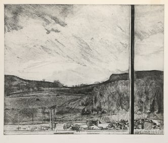 Lauren Rothstein, Landscape, Etching on Rives