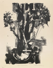 Romas Viesulas, Plant in My Window, Lithograph on Basingwerk Parchment