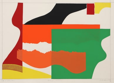 Shirai Akiko, Orange Clouds, Screenprint