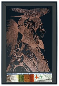 Don Crouch, Hawk Dancer, Embossed Screenprint