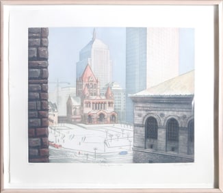 Richard Haas, Copley Square, Boston, Etching with Aquatint