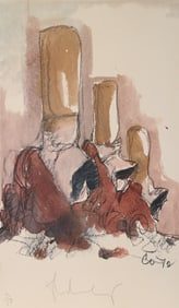 Claes Oldenburg, Fagends Carved in Rock, Fagend Canyon, Offset Lithograph on Wove paper