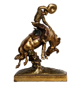 Paul Herzel, Bronco Buster, Bronze sculpture