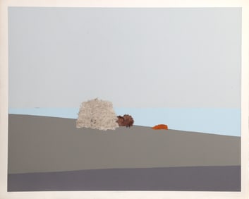 John Urbain, Seascape, Screenprint with Collage