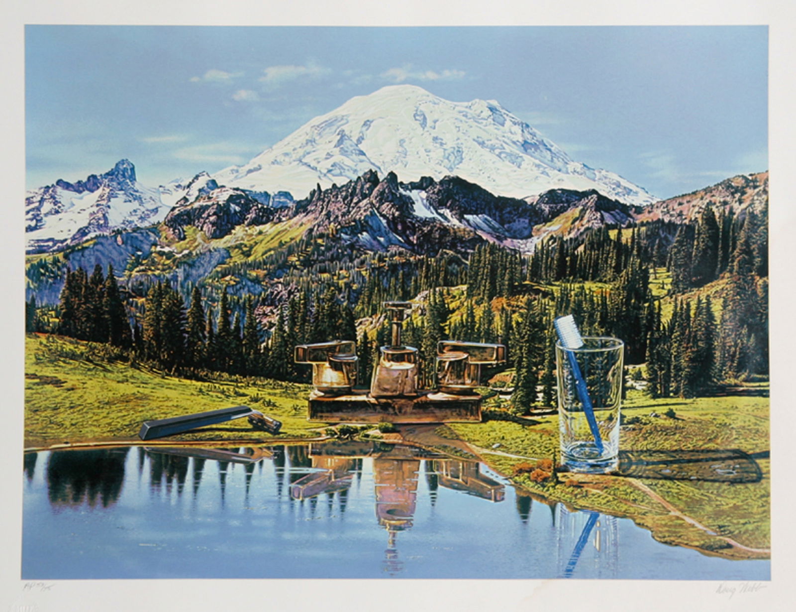 Doug Webb, Faucet, Screenprint: Artist: Doug Webb, Turkish (1946 - ) Title: Faucet Year: 1985 Medium: Screenprint, Signed and numbered in Pencil Edition: AP 75 Size: 29.5 in. x 36 in. (74.93 cm x 91.44 cm) Description: Doug Webb tur